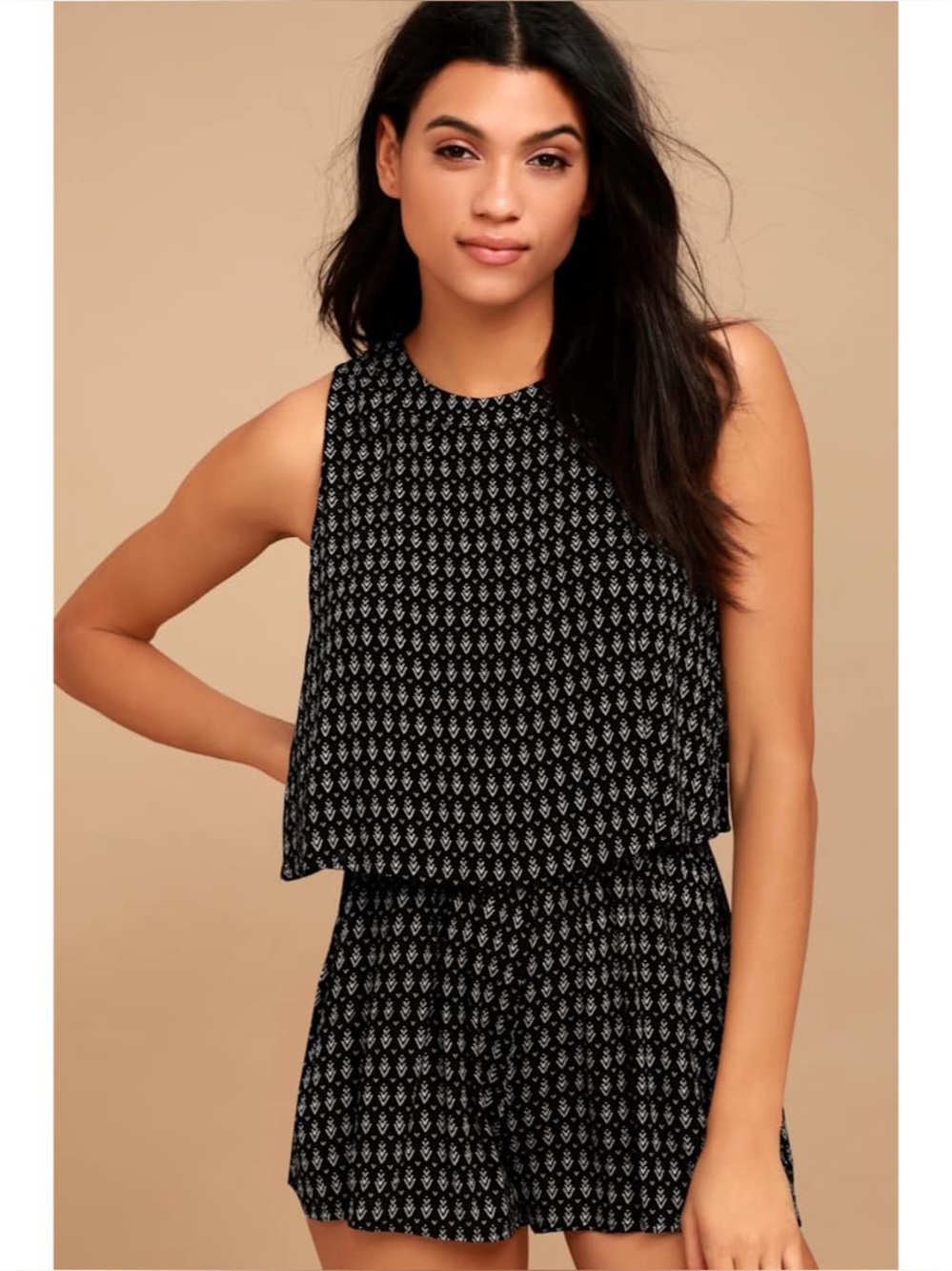Zara Trafaluc Women’s Navy Blue Printed Skort Romper Size Small Cutout Knit